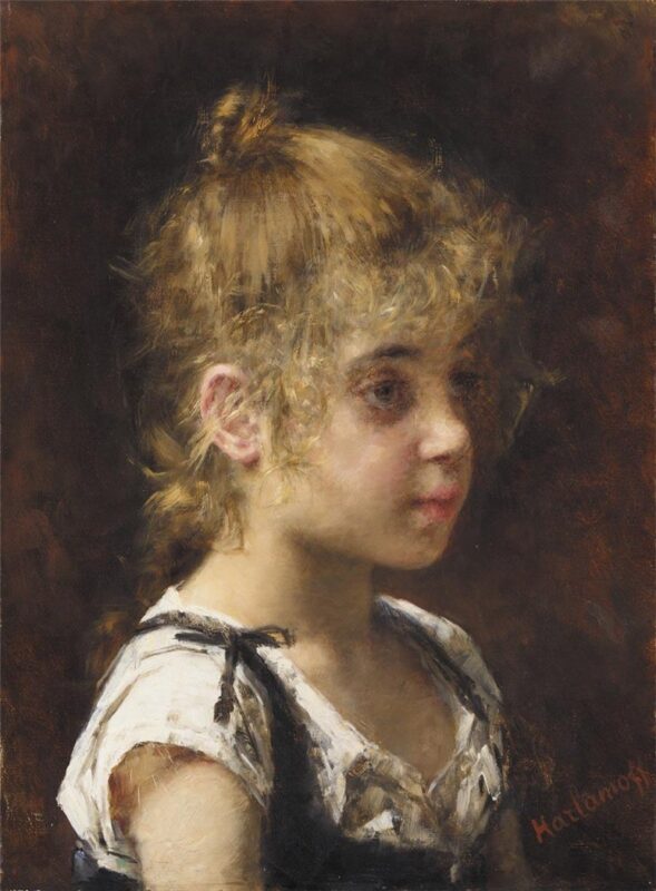 Portait of a Young Girl - Alexei Harlamoff Tablo