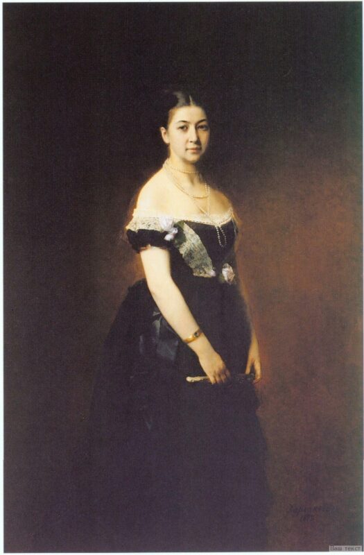 Portrait of Elena Andreevna Tretyakova (1875) - Alexei Harlamoff Tablo