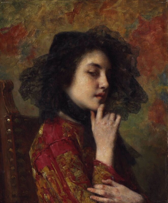 Portrait of a Georgian Princess - Alexei Harlamoff Tablo
