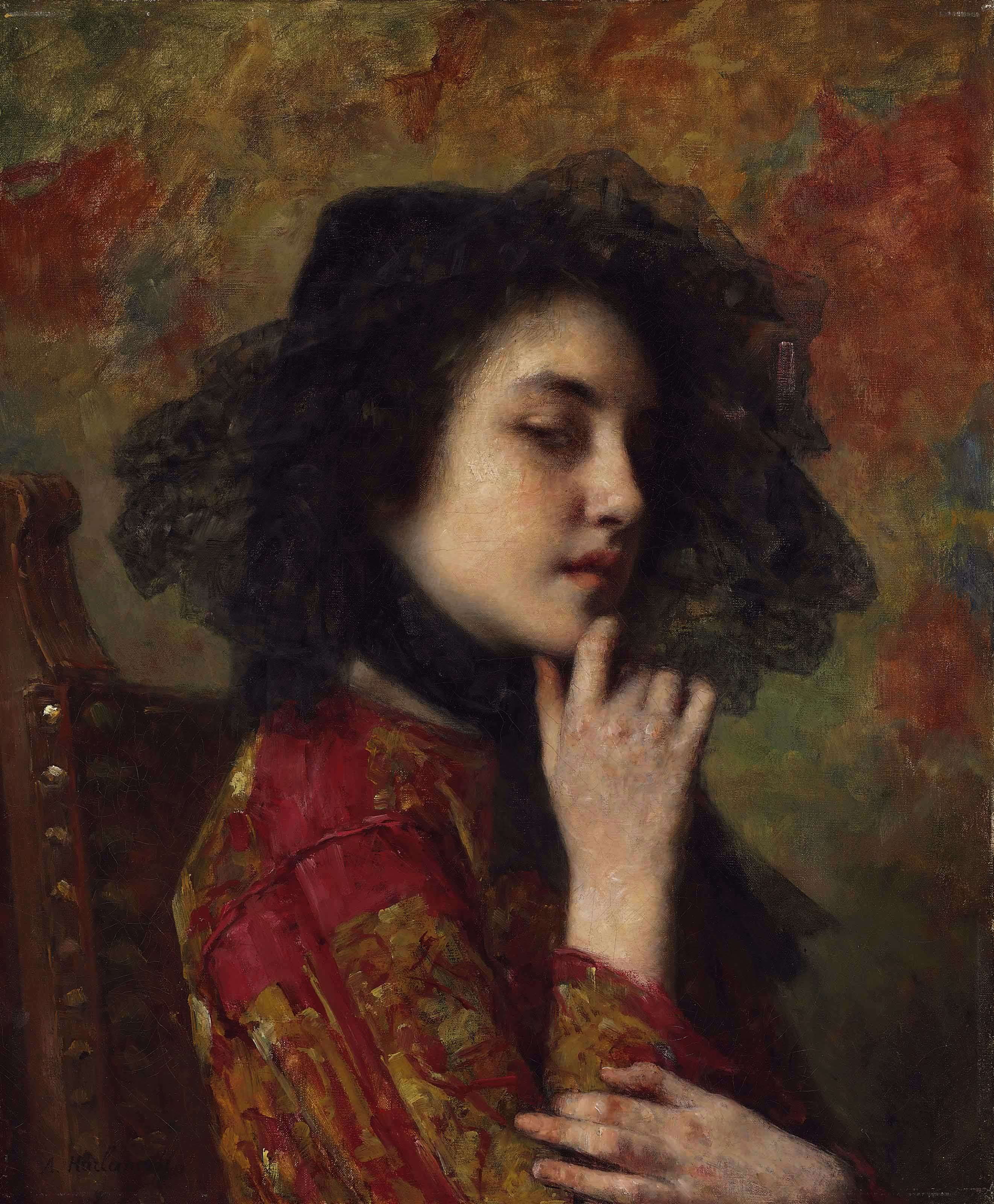 Portrait of a Georgian Princess - Alexei Harlamoff Tablo