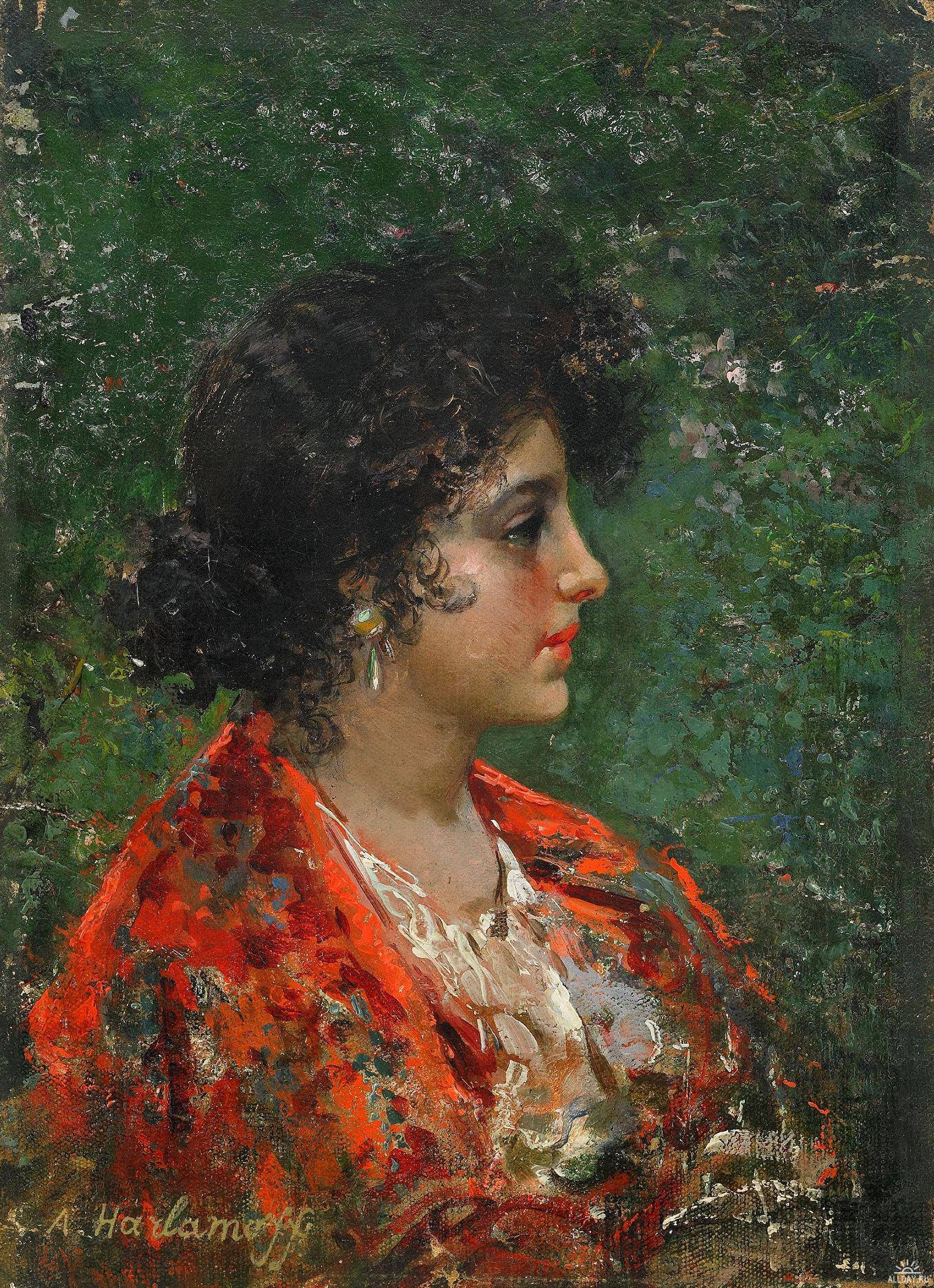 Portrait of a Young Lady - Alexei Harlamoff Tablo