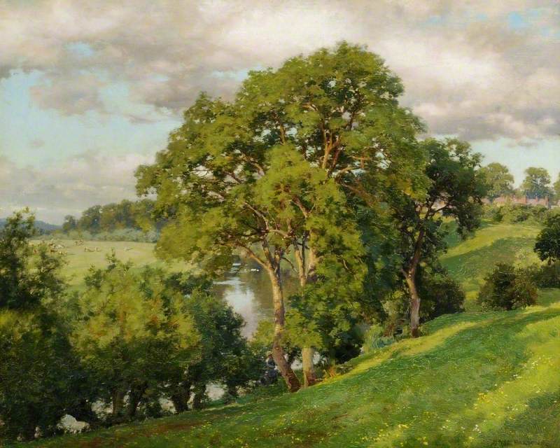 Ash Trees at Cropthorne, Worcestershire - Alfred Parsons Tablo
