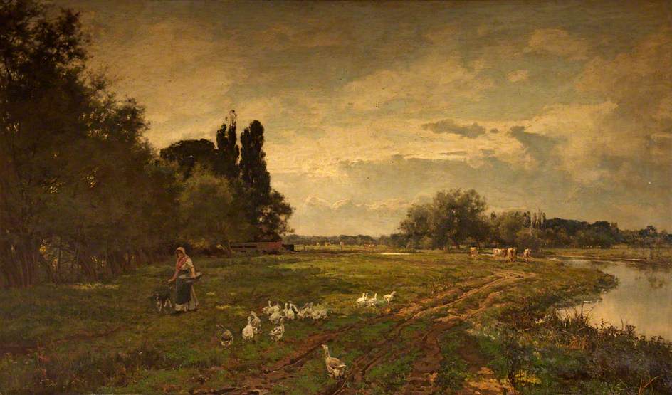 On the Avon near Stratford (1884) - Alfred Parsons Tablo