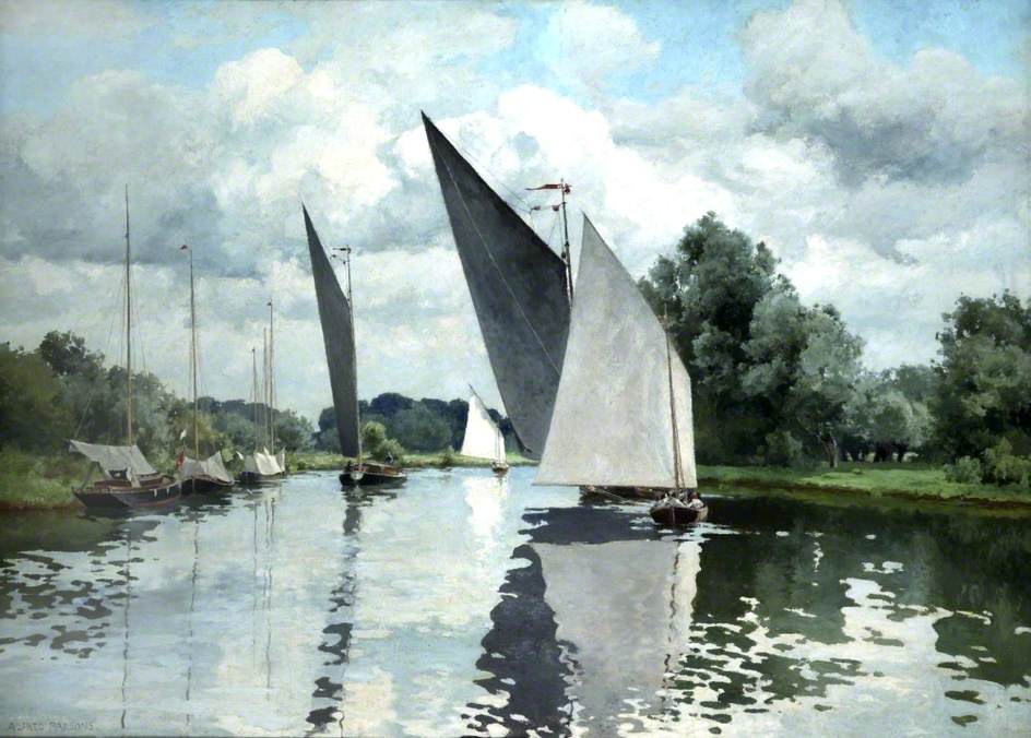 On the Bure at Wroxham (1910) - Alfred Parsons Tablo