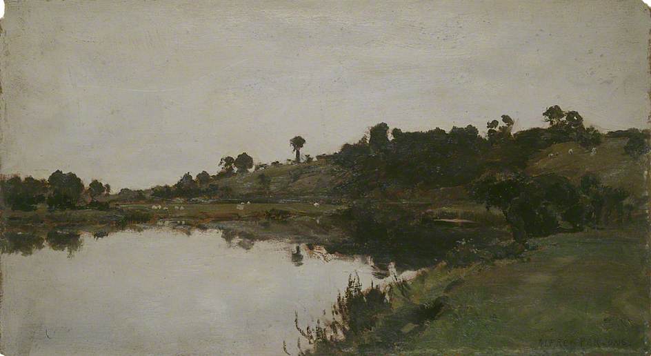 River Landscape - Alfred Parsons Tablo