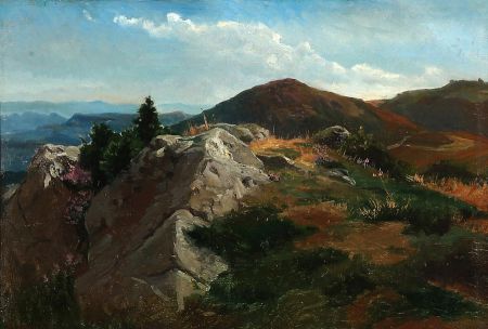 Mountain landscape - August Friedrich Schenck Tablo