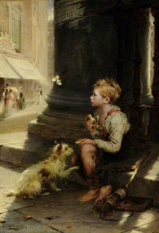 A Share of a Crust (1871) - Augustus Edwin Mulready Tablo