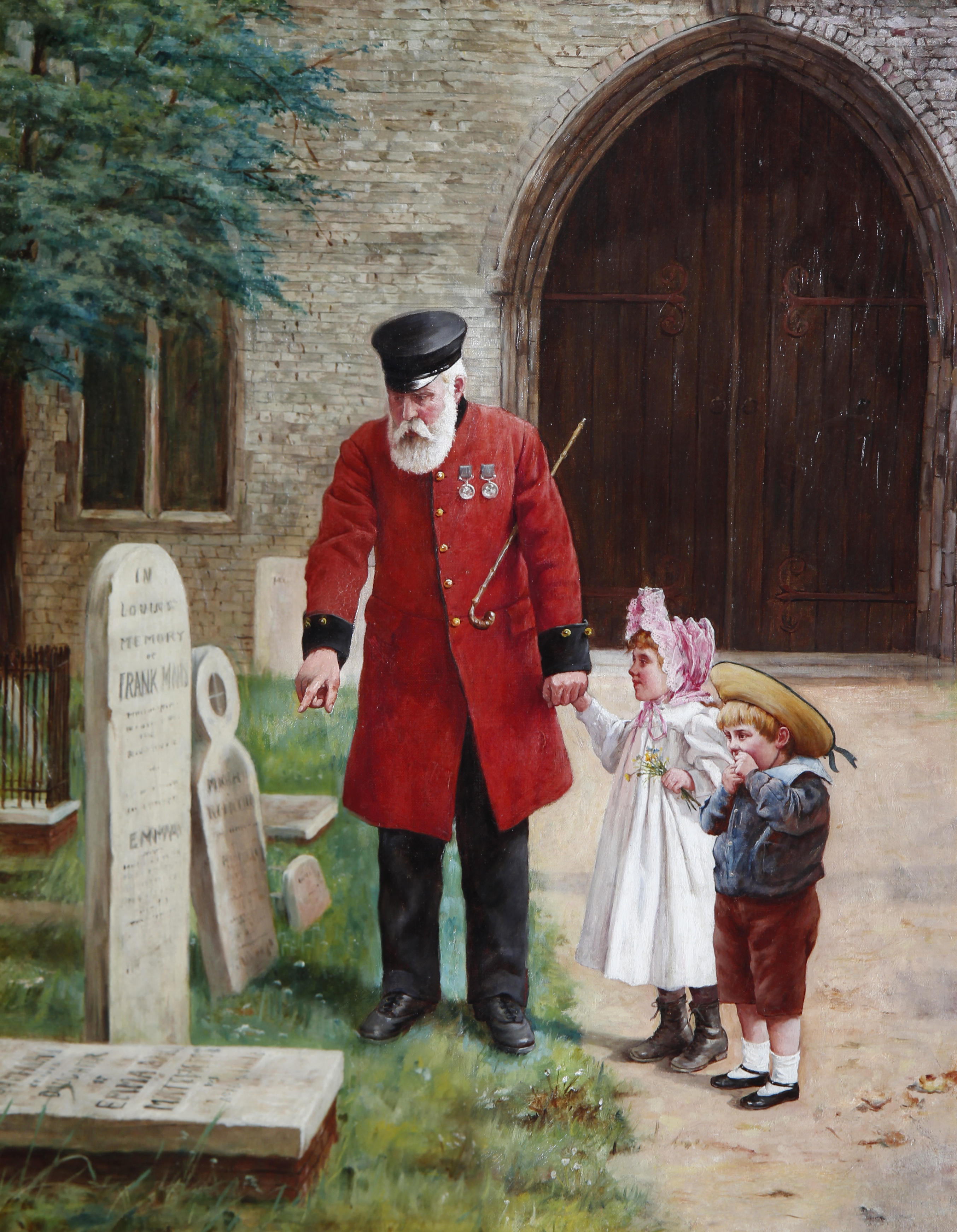 A Walk with Grandpa (1904) - Augustus Edwin Mulready Tablo