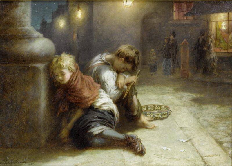 Fatigued Minstrels (1883) - Augustus Edwin Mulready Tablo