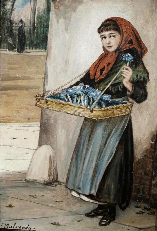 The flower seller - Augustus Edwin Mulready Tablo