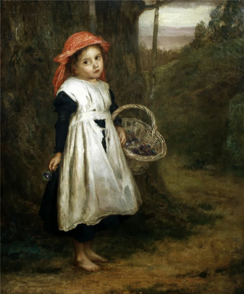 The little flower girl (1887) - Augustus Edwin Mulready Tablo