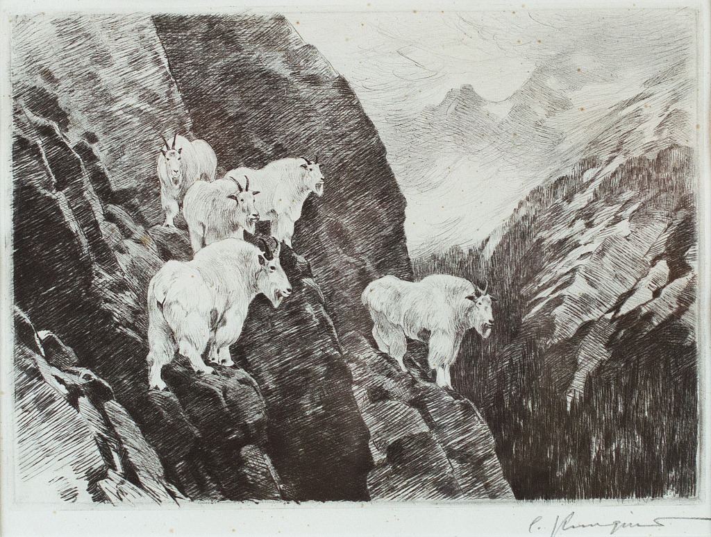 Goats - Carl Rungius Tablo