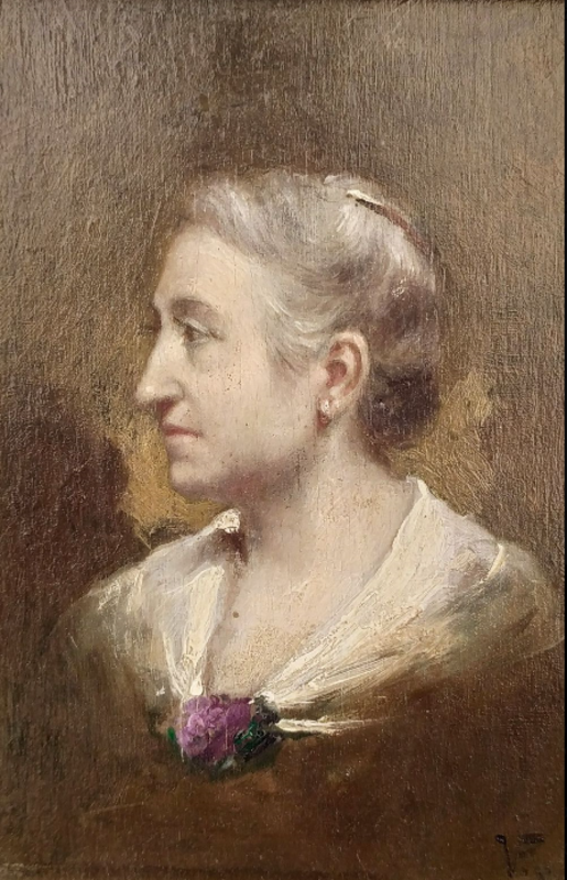 Portrait of a lady in profile - Charles Victor Thirion Tablo