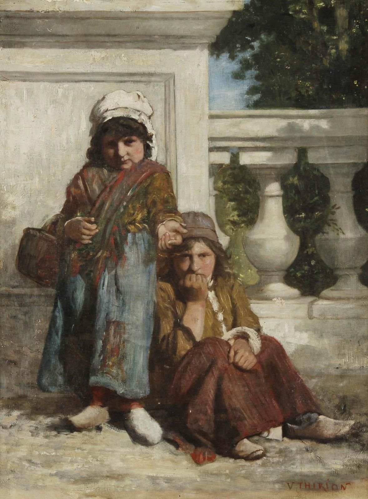Two beggars - Charles Victor Thirion Tablo