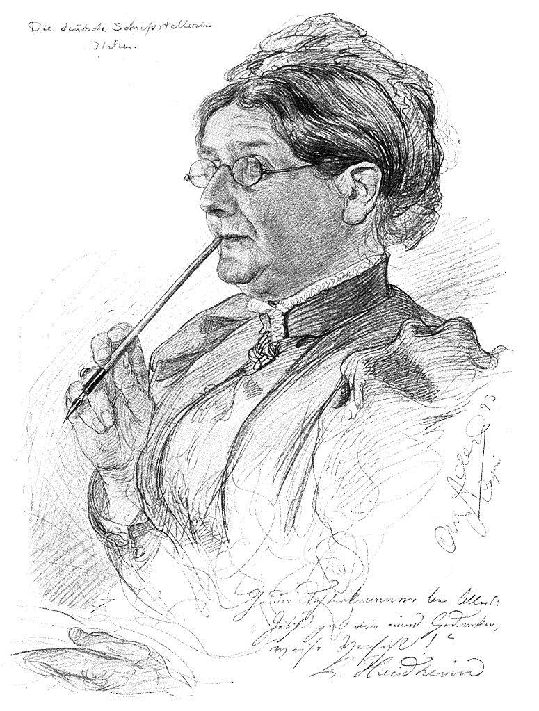 Portrait of Luise Haidheim (1893) - Christian Wilhelm Allers Tablo