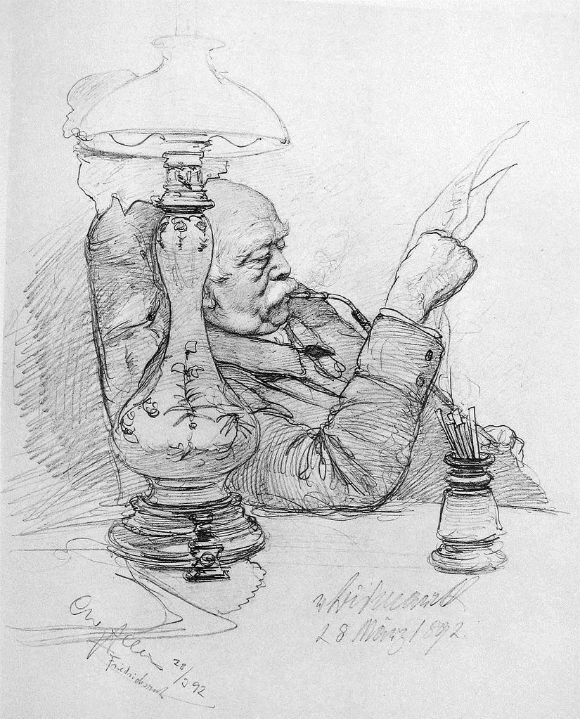 Portrait of Otto von Bismarck (1892) - Christian Wilhelm Allers Tablo