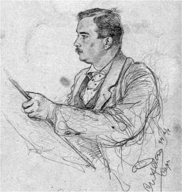 Self portrait (1894) - Christian Wilhelm Allers Tablo