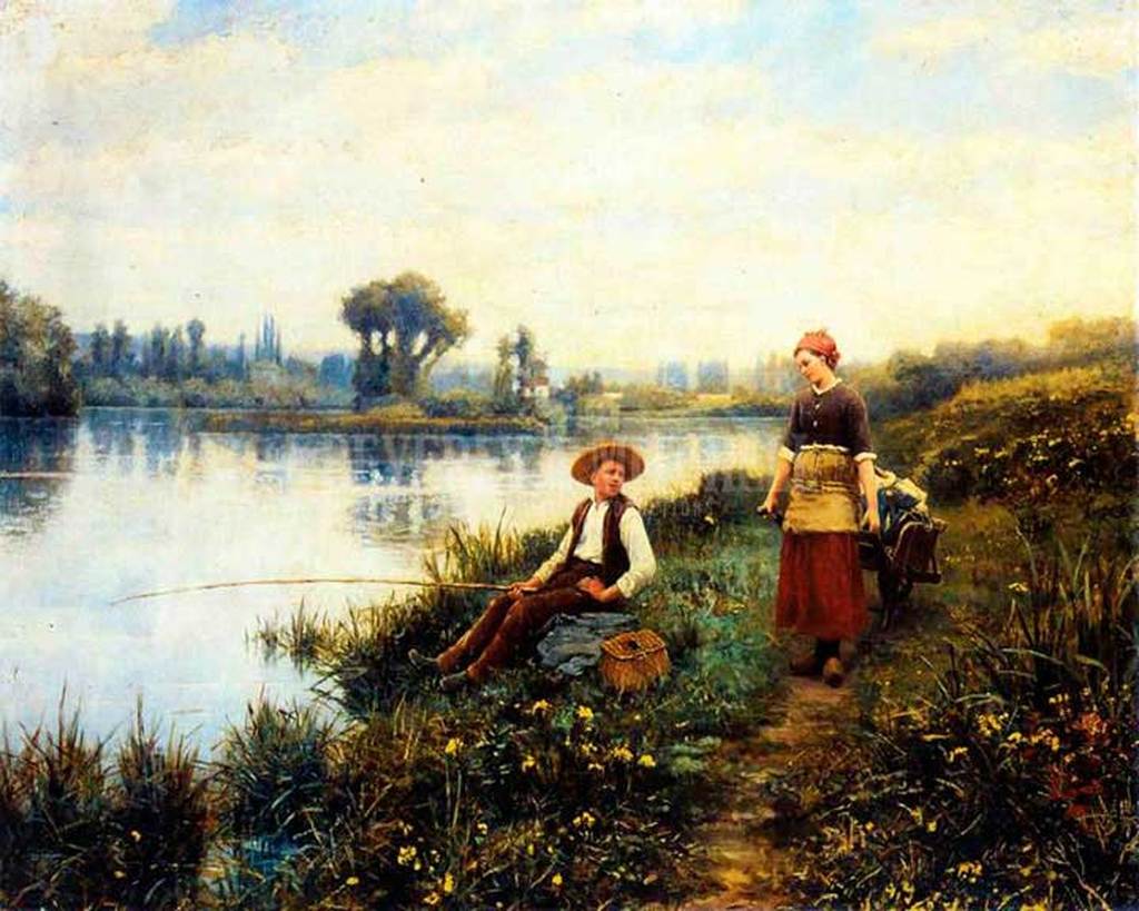 A Passing Conversation - Daniel Ridgway Knight Tablo