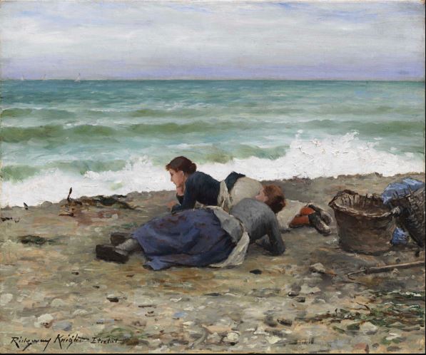 High Tide, Étretat (1884) - Daniel Ridgway Knight Tablo