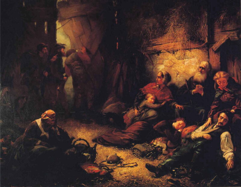 The Burning of Chambersburg, Pennsylvania (1867) - Daniel Ridgway Knight Tablo