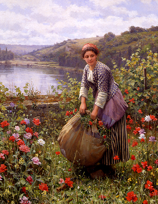 The Grass Cutter (1895) - Daniel Ridgway Knight Tablo