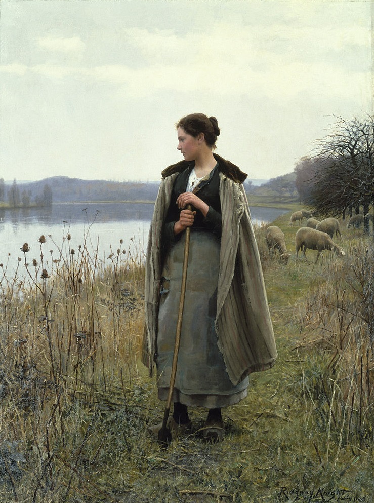 The Shepherdess of Rolleboise (1896) - Daniel Ridgway Knight Tablo