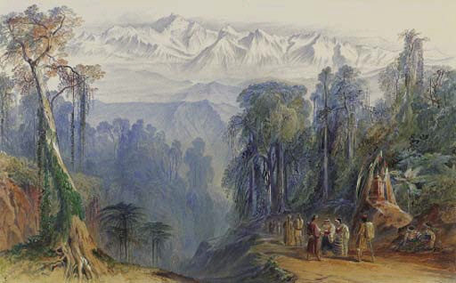 Kinchinjunga from Darjeeling, Himalayas - Edward Lear Tablo