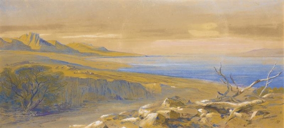 The Dead Sea, Jordan - Edward Lear Tablo