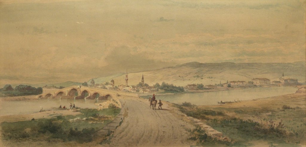 Sevlievo. The Bridge of the Rositsa River (1885) - Felix Philipp Kanitz Tablo