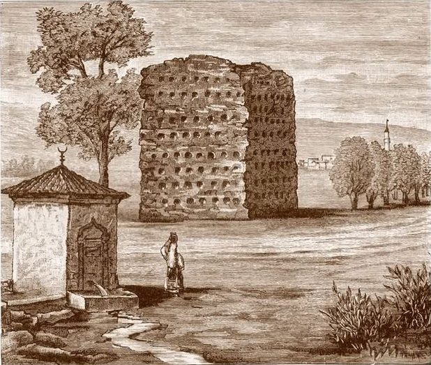Skull Tower at Nish (1863) - Felix Philipp Kanitz Tablo