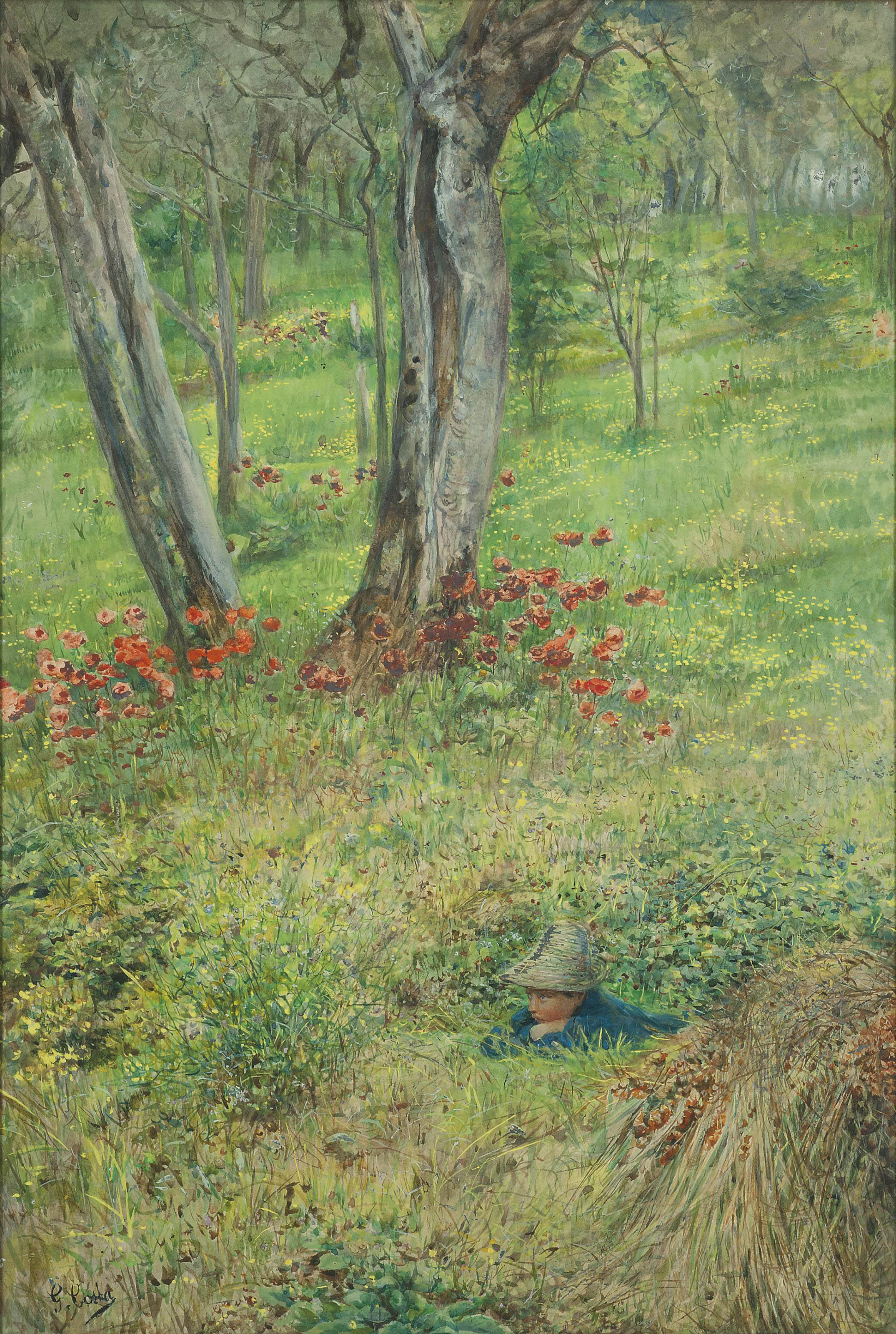 A woodland hideout - Giovanni (Nino) Costa Tablo