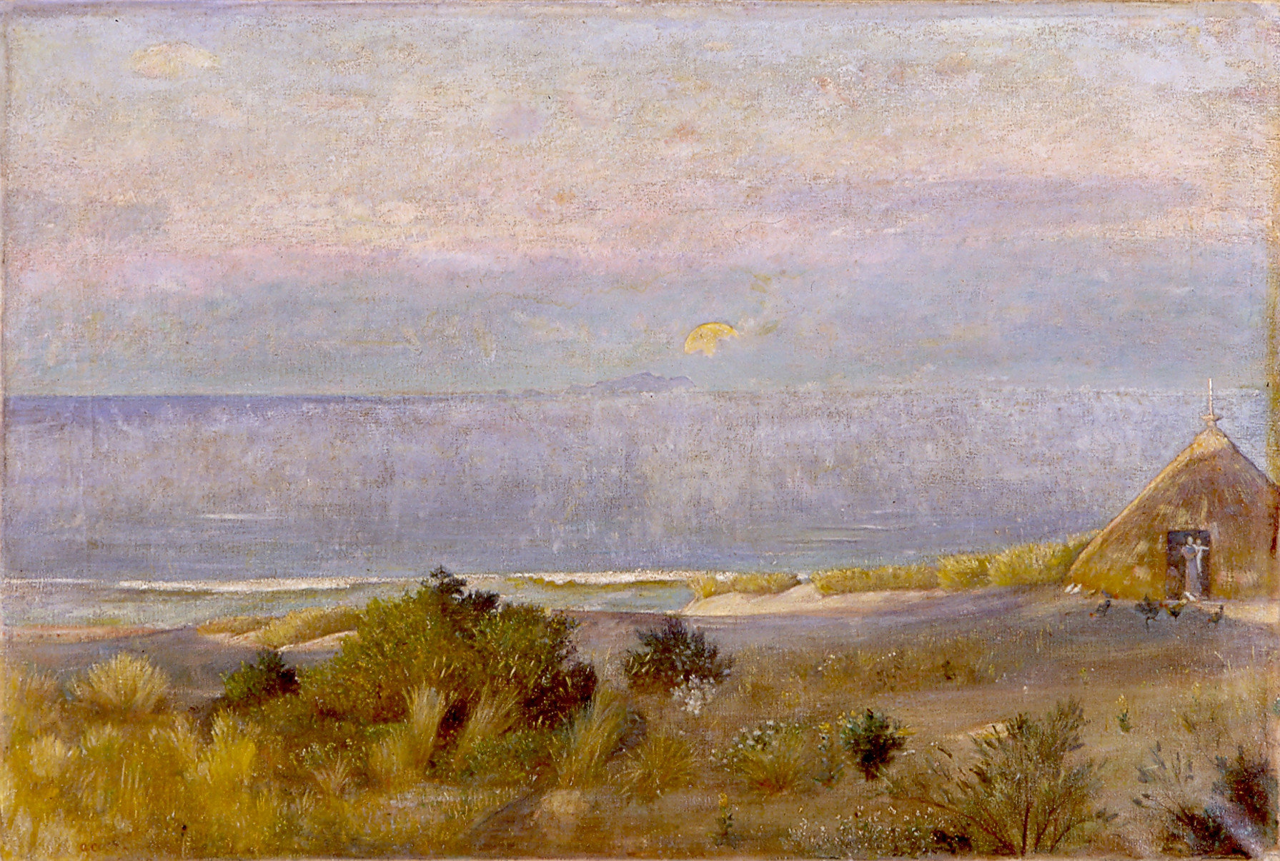At the end of the moon on the Mediterranean Sea (1897) - Giovanni (Nino) Costa Tablo