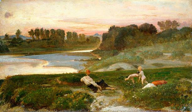 Evening time on the farm (1865) - Giovanni (Nino) Costa Tablo