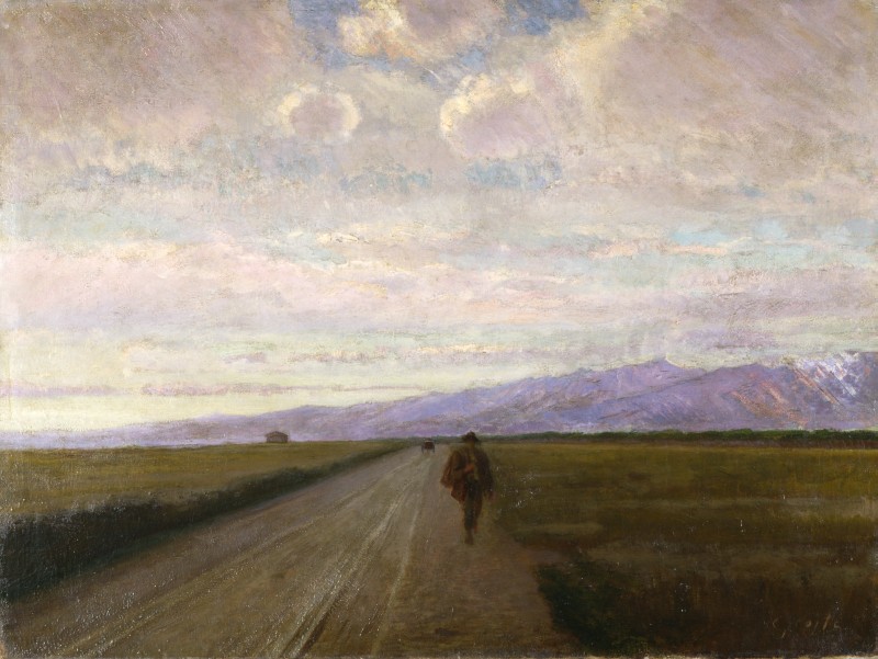 Road on the plain (1890) - Giovanni (Nino) Costa Tablo