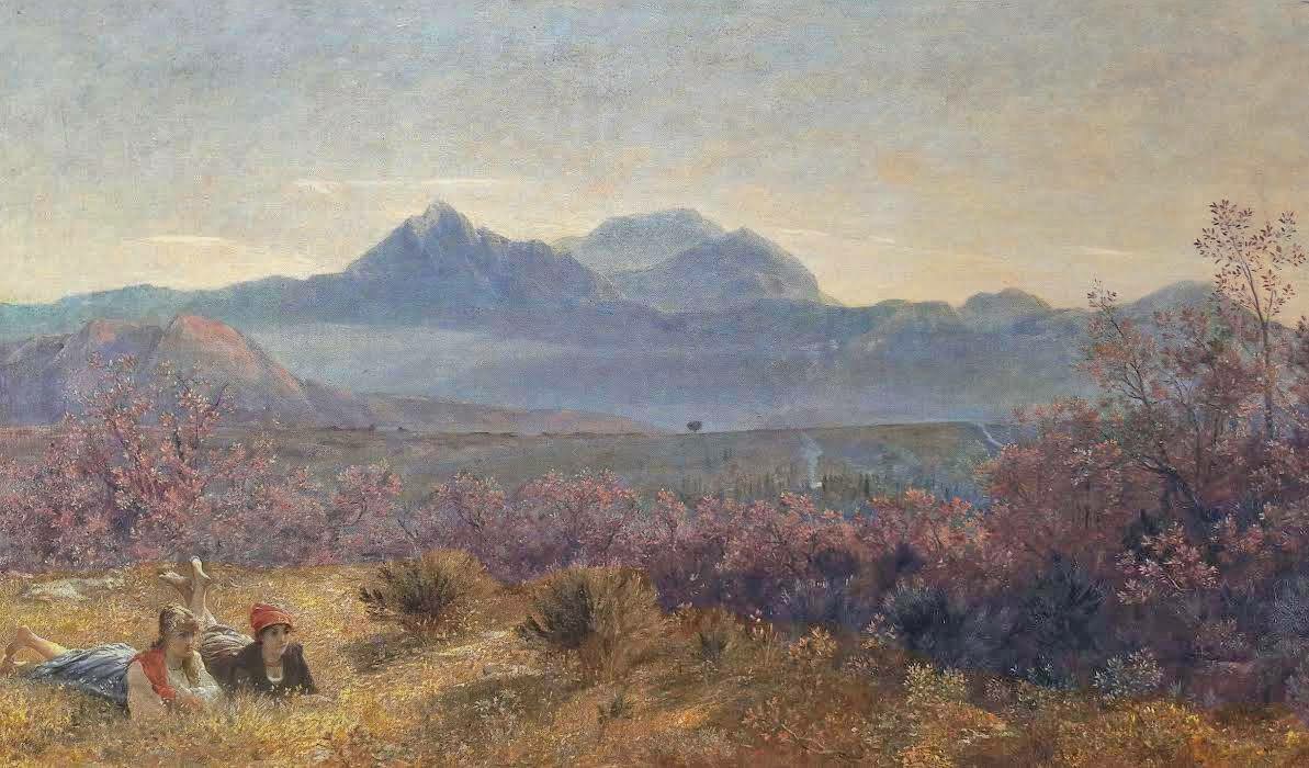 The Apuan Alps from San Rossore (1867) - Giovanni (Nino) Costa Tablo