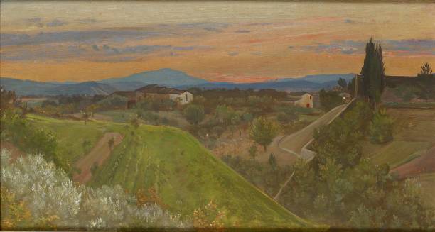 View Of Monte Amiata (1880) - Giovanni (Nino) Costa Tablo