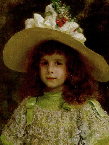 Portrait of a young girl (1892) Jean-André Rixens tablo - Dekolata