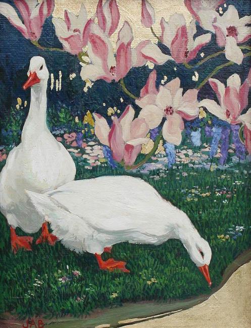 Ducks and Magnolia Jessie Arms Botke tablo - Dekolata