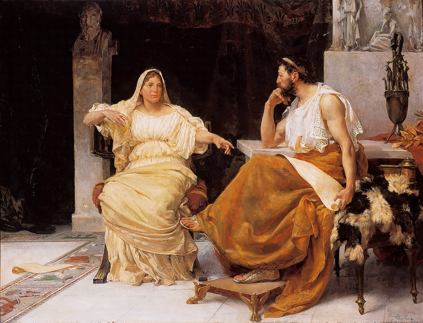 El Pedagogo (Aspasia y Pericles) (1893) José Garnelo tablo - Dekolata