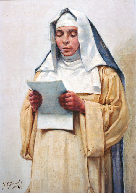 Monja Leyendo (1893) José Garnelo tablo - Dekolata