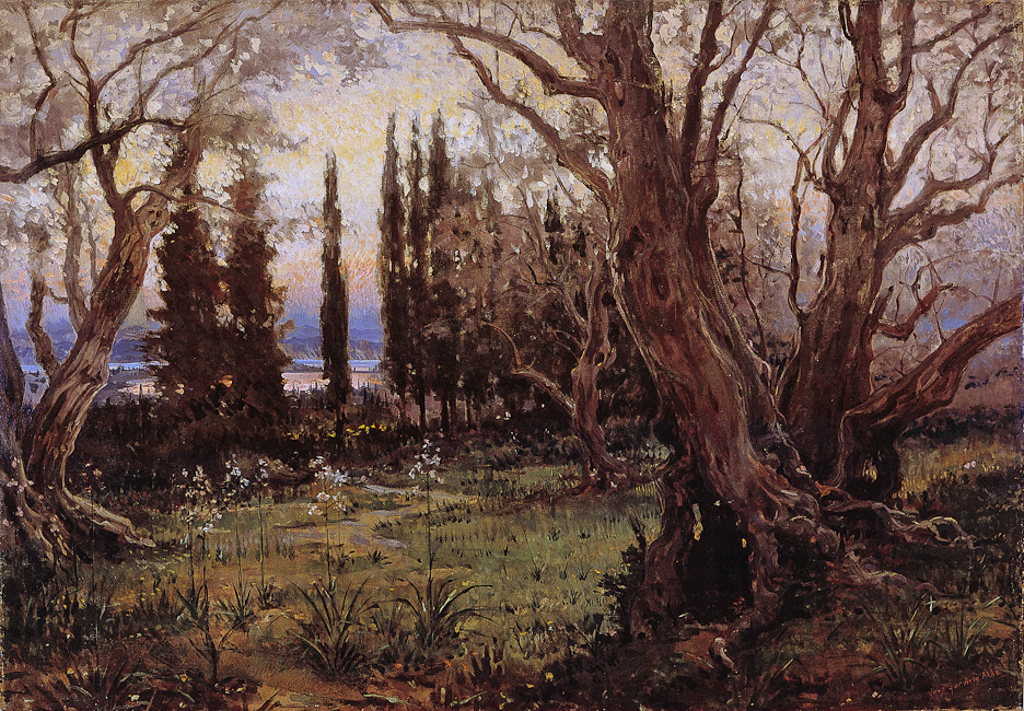 Olivos Y Cipreses José Garnelo tablo - Dekolata