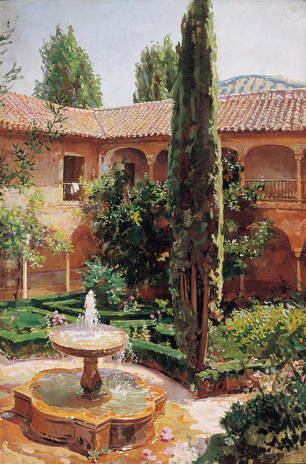 Patio De La Alhambra José Garnelo tablo - Dekolata