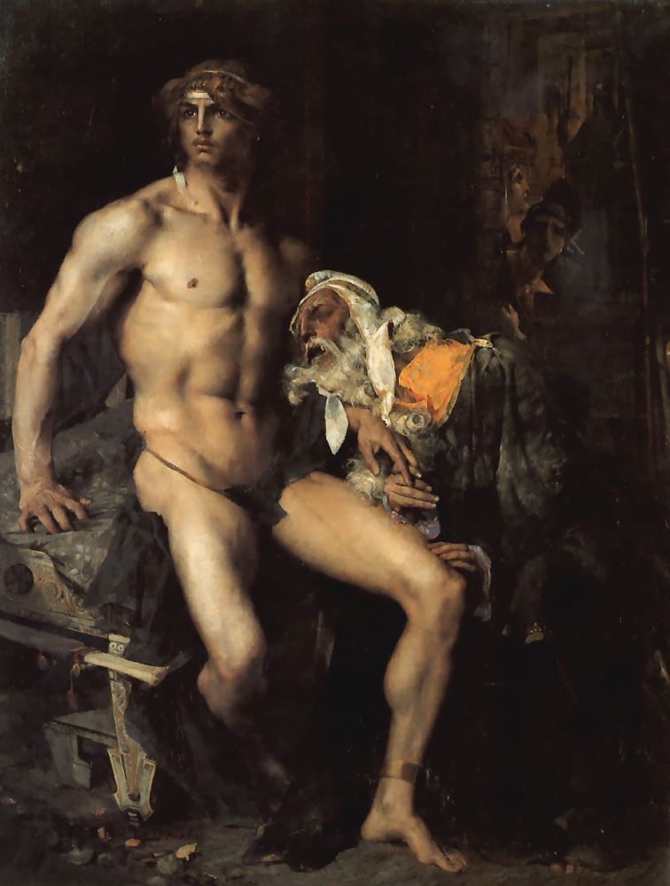 Priam at Achilles feet (1876) Jules Bastien-Lepage tablo - Dekolata