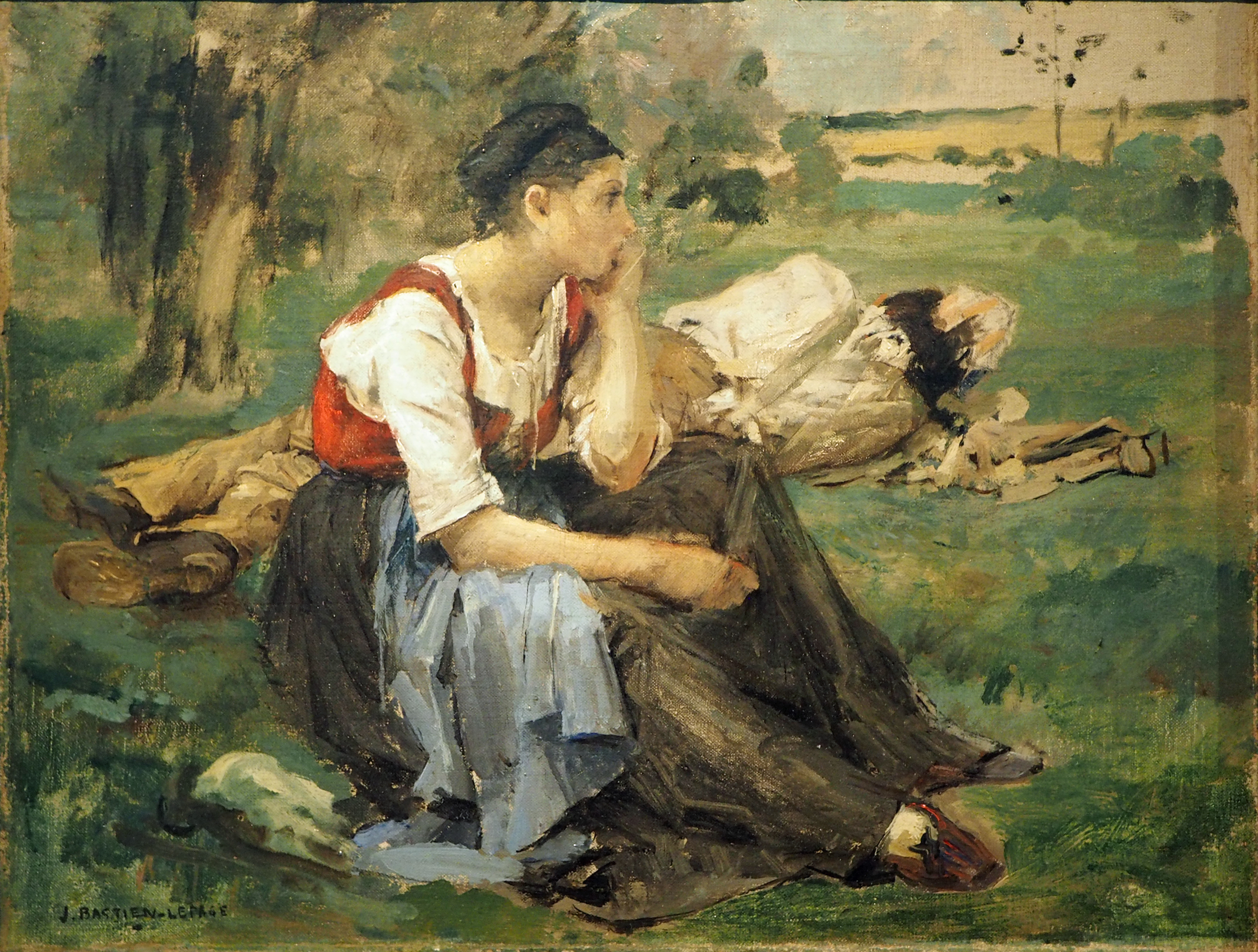 Resting country people (1877) – Jules Bastien-Lepage Tablo
