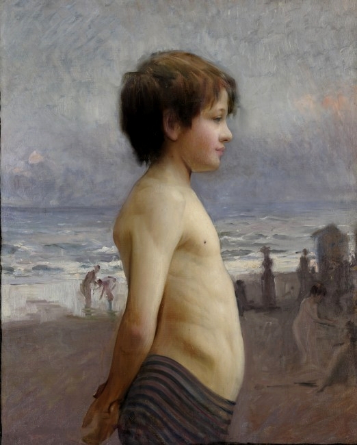 Young boy at the beach (1880) Jules Bastien-Lepage tablo - Dekolata
