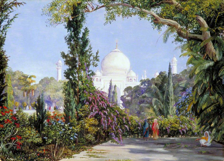 The Taj Mahal at Agra, North West India (1878) Marianne North tablo - Dekolata