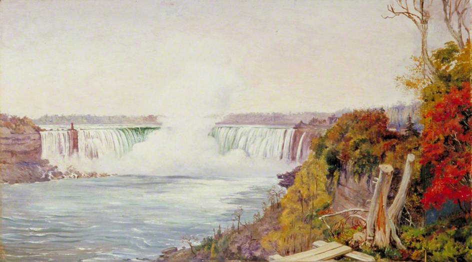 View of Both Falls of Niagara (1871) Marianne North tablo - Dekolata