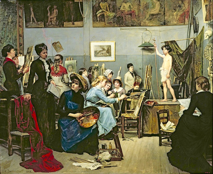 In the Studio (1881) Marie Bashkirtseff tablo - Dekolata