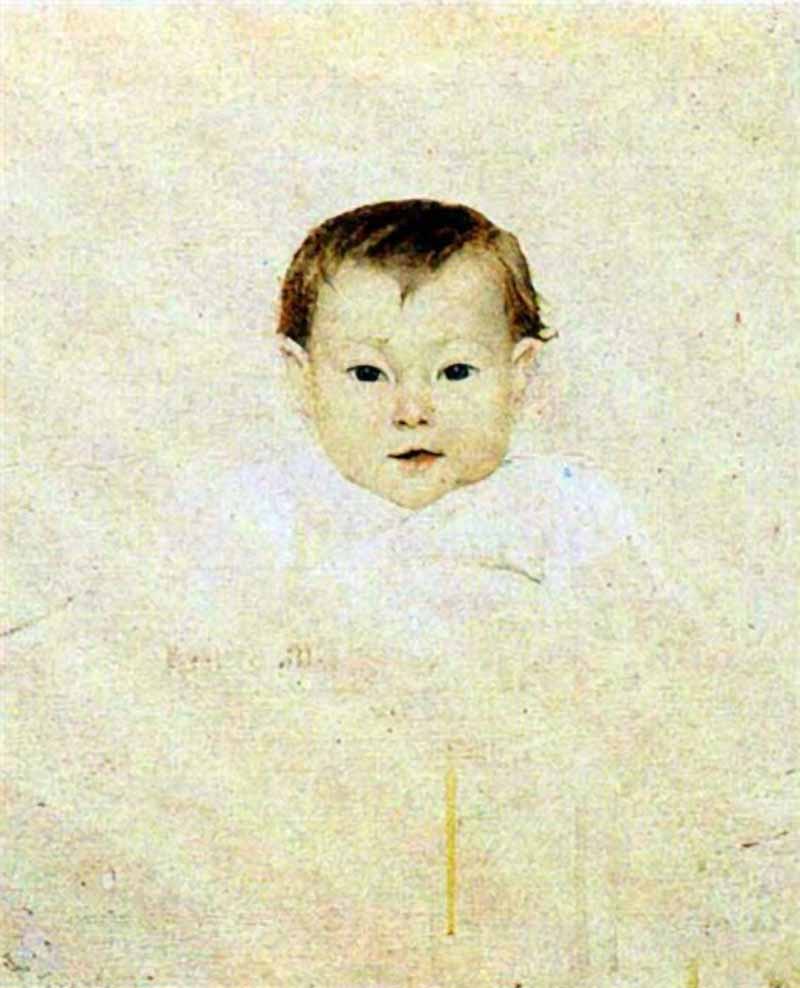 Three Smiles. Baby (1883) Marie Bashkirtseff tablo - Dekolata