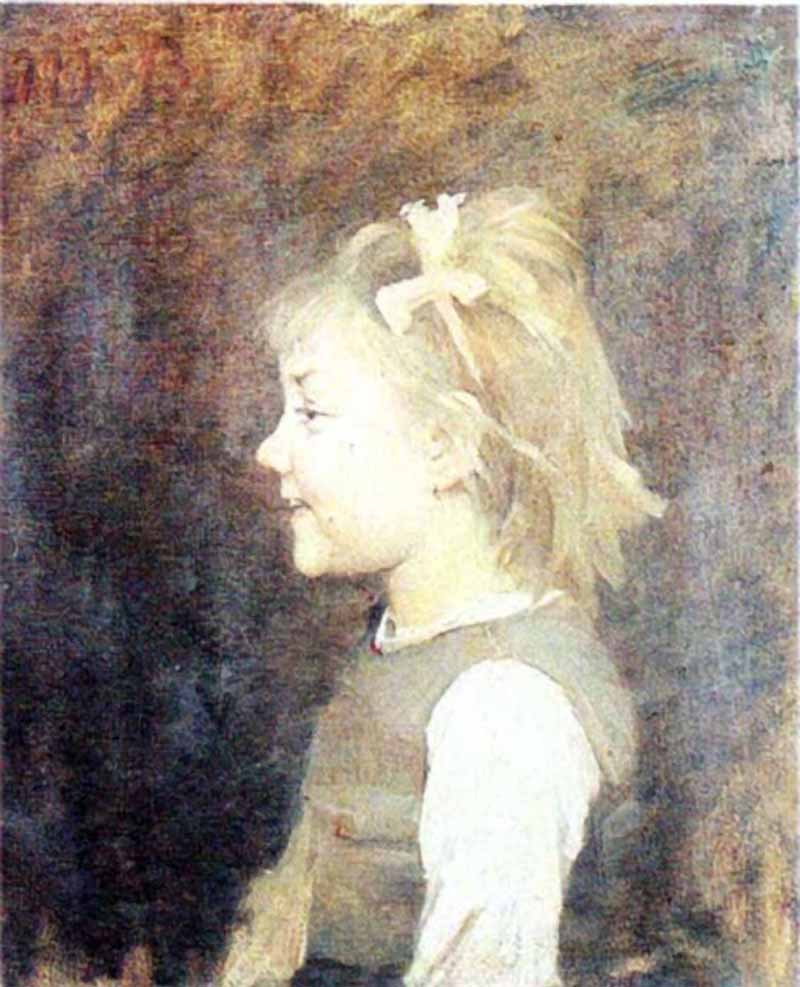 Three Smiles. Girl (1883) Marie Bashkirtseff tablo - Dekolata